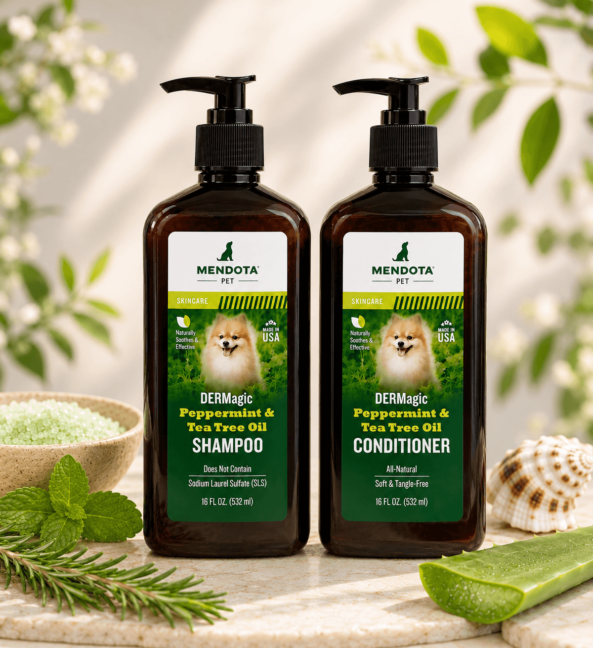 DERMagic Liquid Peppermint & Tea Tree Oil Shampoo and Conditioner Pack